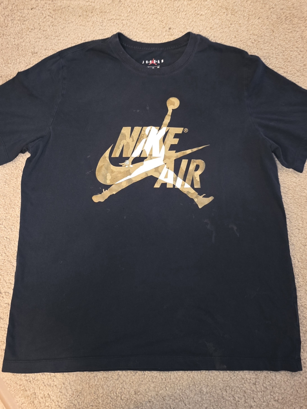 Jordan Nike Air Jumpman Graphic Logo T-Shirt Mens XL Black Crew Neck
